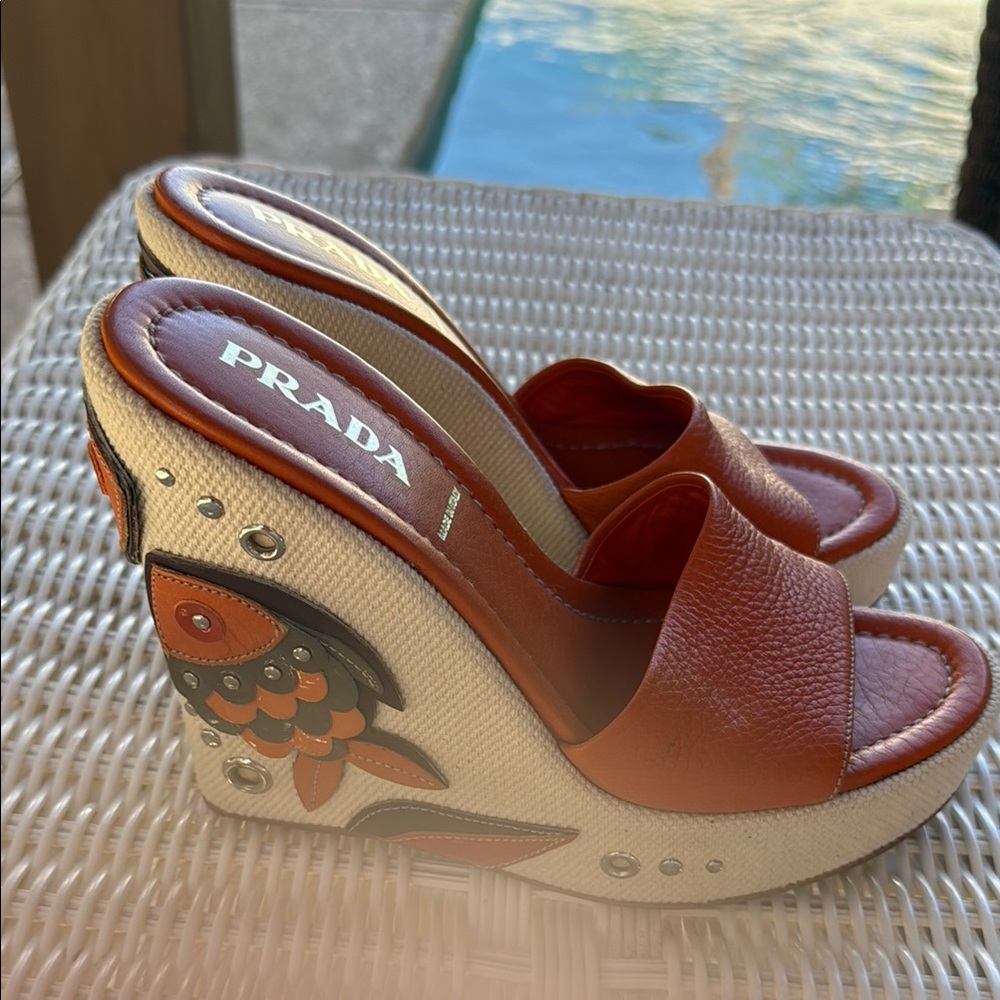 Prada Brown Leather Mules - Picture 5 of 8